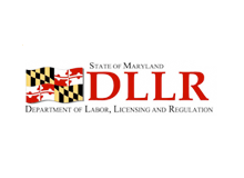 logo with Maryland flag and words 'State of Maryland DLLR Department of Labor, Licensing & Regulation'
