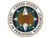 circular logo of eagle with wreath and words 'United States Office of Personnel Management' around it