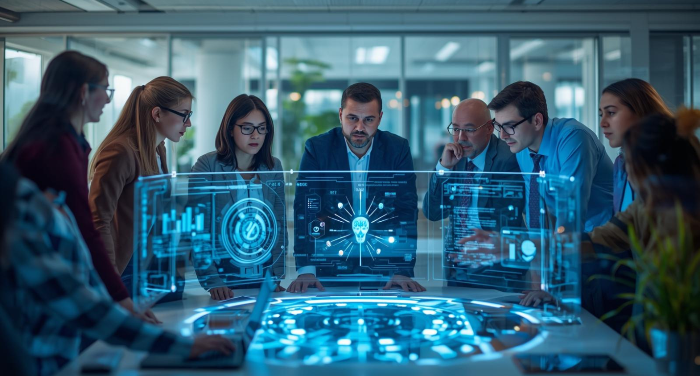 Human and AI Machine - ai image